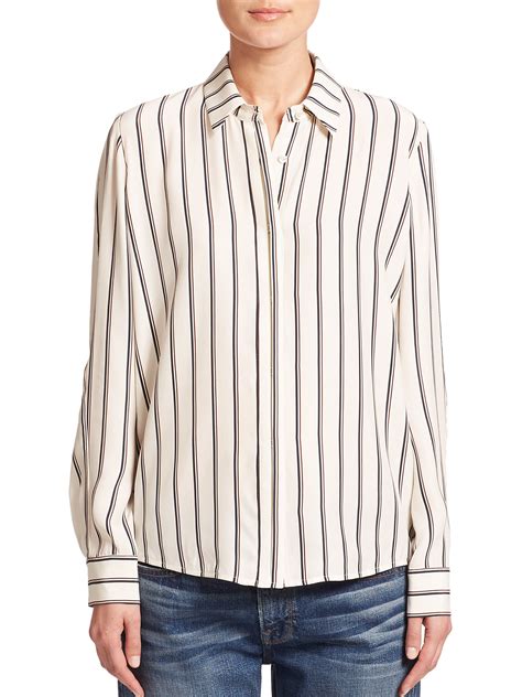 Utility Strip Silk Shirt 